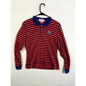 Boca Classics Polo Shirt Womens Medium Blue Striped Florida Gators Long Sleeve